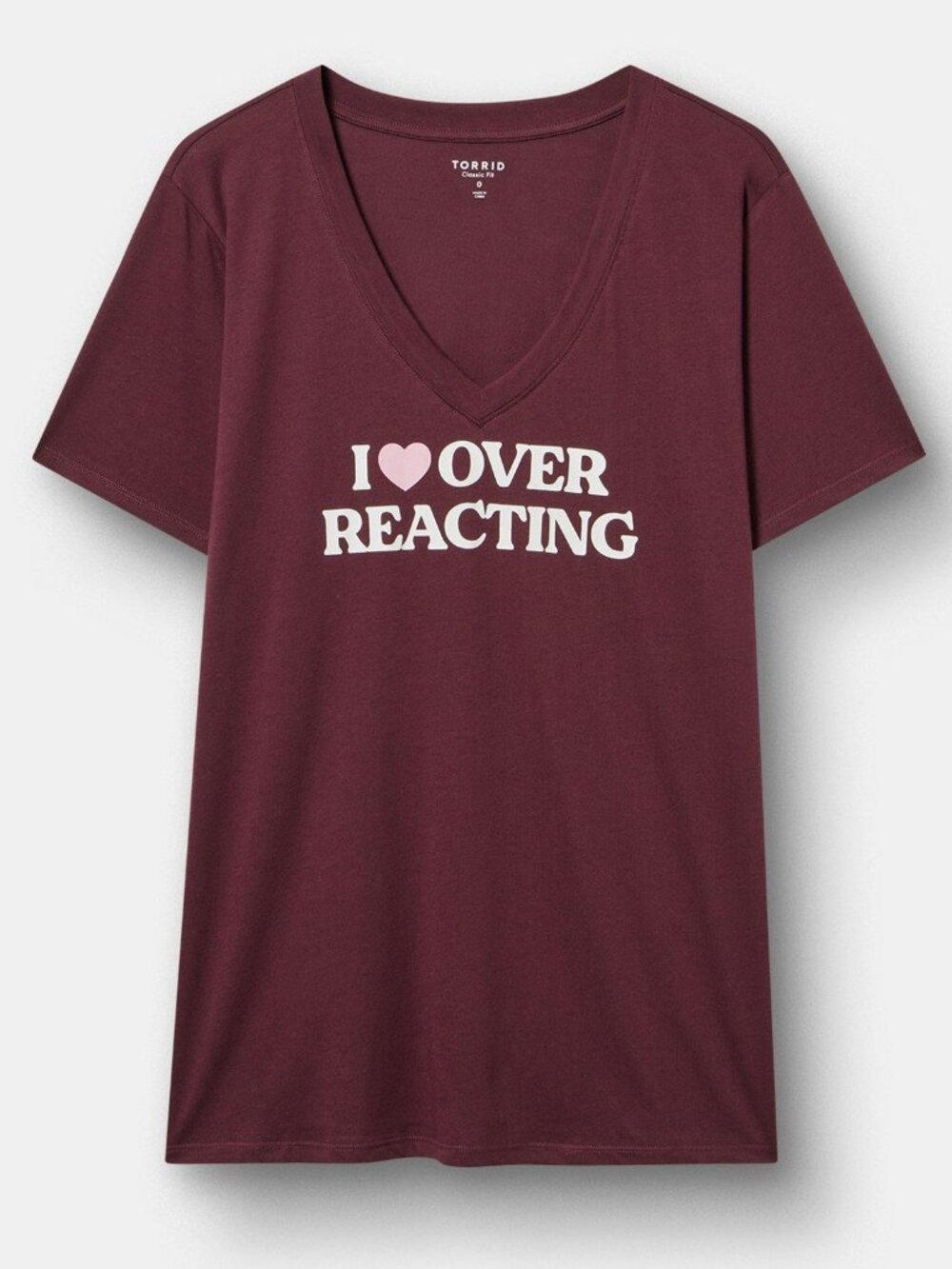 Torrid 3 3x I Love Overreacting Heart v-neck graphic tee t-shirt 22 24
